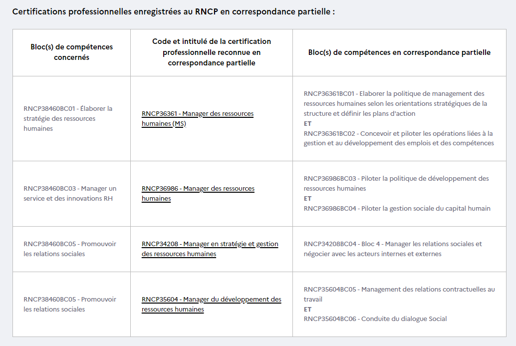 master rh débouchés
