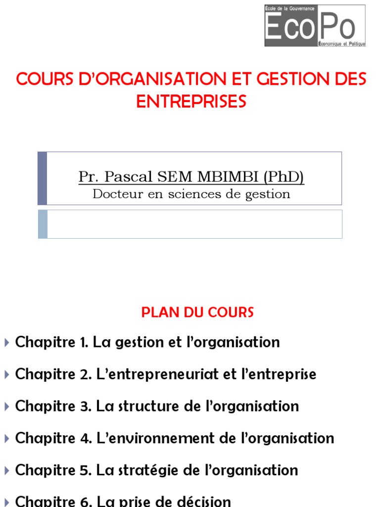 Cours sur l&rsquo;organisation des entreprises : Optimisez la gestion de votre société